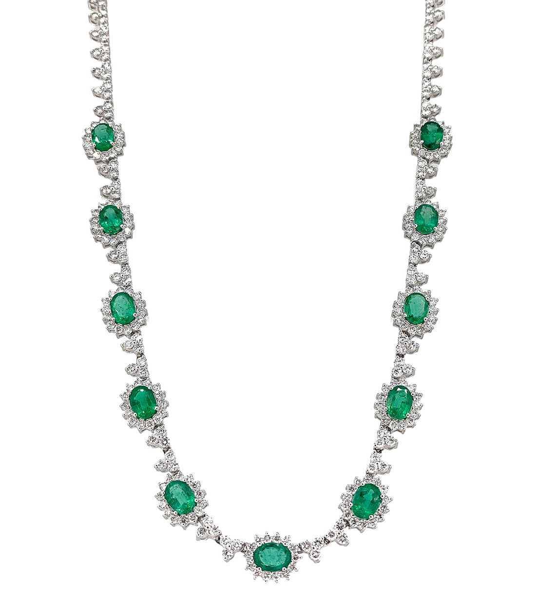 6.75Ct Emerald and Diamond Necklace