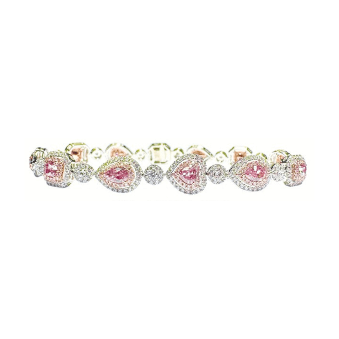 GIA 7.15Ct Pink Diamond Bracelet 18K