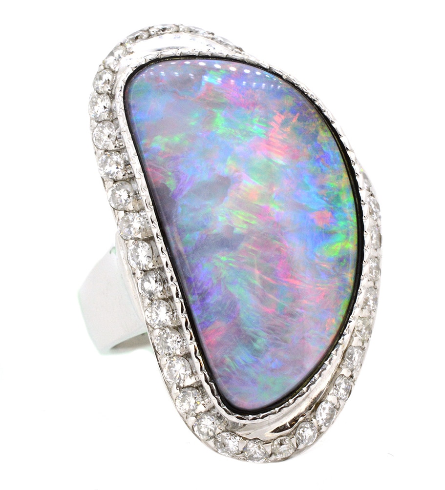 22.41CT Australian Boulder Opal Ring