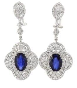 18K 5.43ct Sapphire and Diamond Earrings