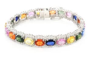 18K Multicolor Sapphire and Diamond Bracelet