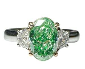 GIA 1.5CT Green Diamond Ring
