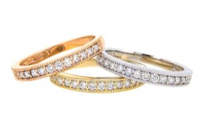 1.2Ct Tricolor Diamond Band Ring