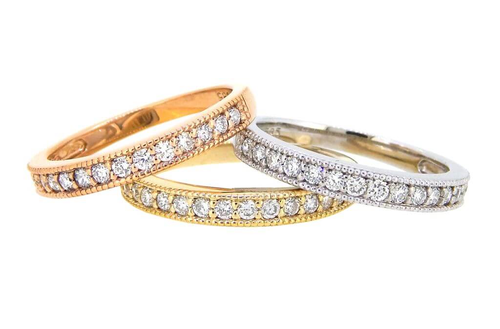 1.2Ct Tricolor Diamond Band Ring