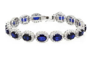 18K 19.02ct Sapphire and 7.31ct Diamond Bracelet
