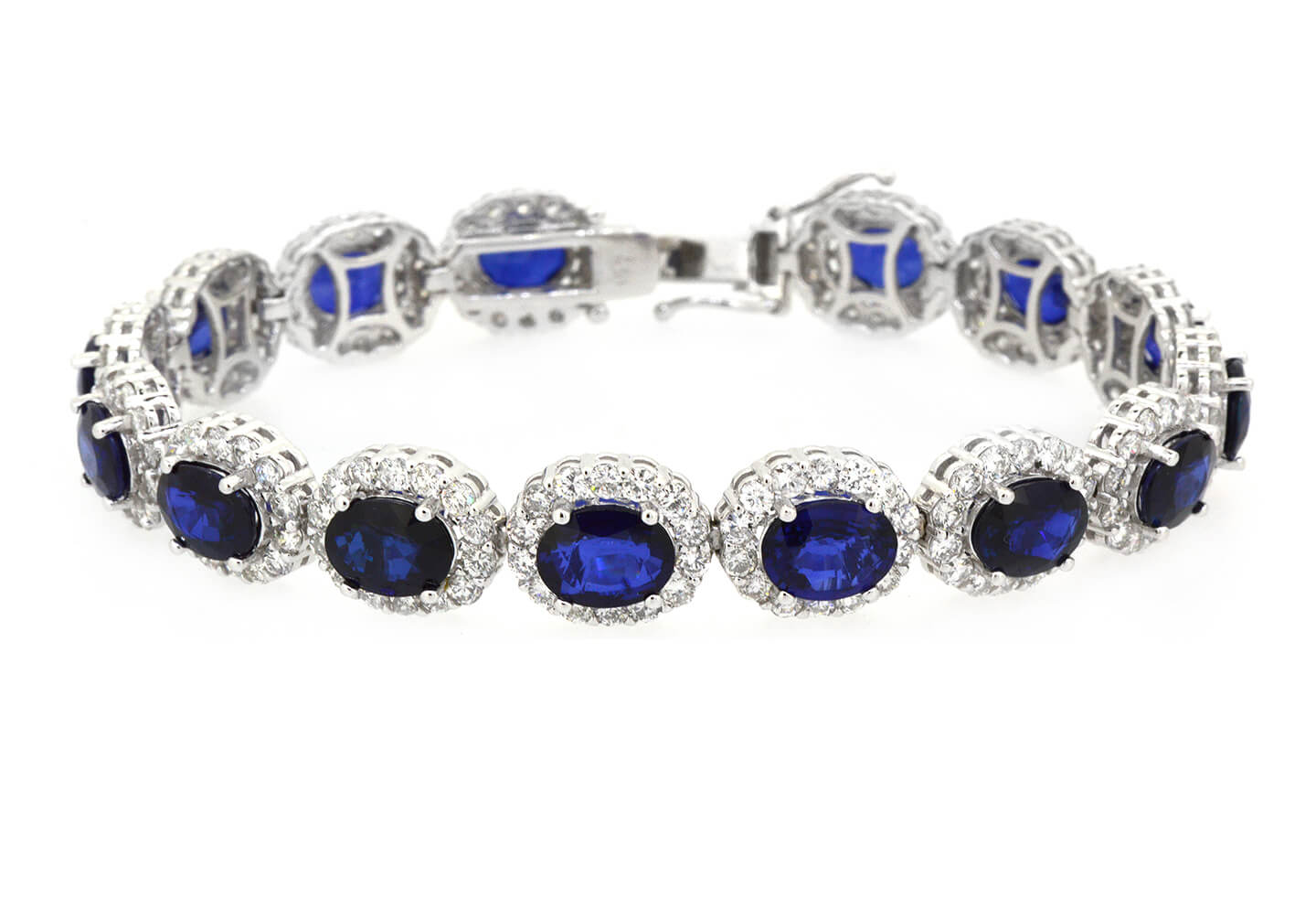 18K 19.02ct Sapphire and 7.31ct Diamond Bracelet