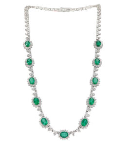 18K 9.74ct Emeralds and 8.35ct Diamond Necklace