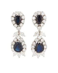 Platinum 6.1cts Sapphire & Diamond Earrings
