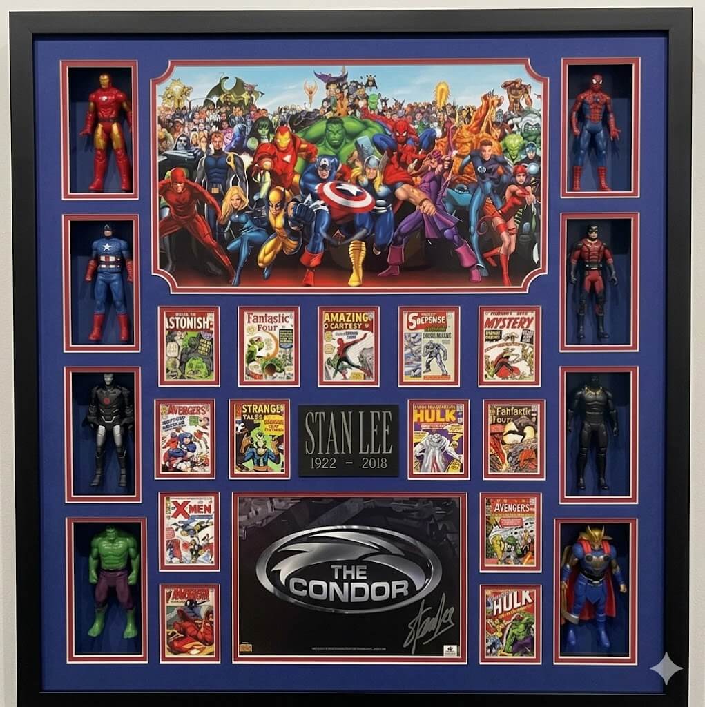Stan Lee Signed Figures Collage