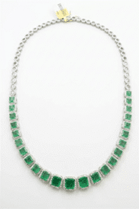 18K 15.26ct Colombian Emerald Necklace