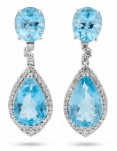8.88ctw Aquamarine and Diamond Earrings