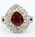 GIA Unheated 2.87ct Ruby and Diamond Ring