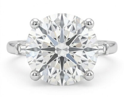 Platinum 3.70ct European Cut Diamond Solitaire Ring