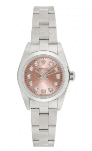 Rolex Lady’s Stainless Steel Pink Face with Diamond