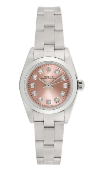 Rolex Lady's Stainless Steel Pink Face with Diamond